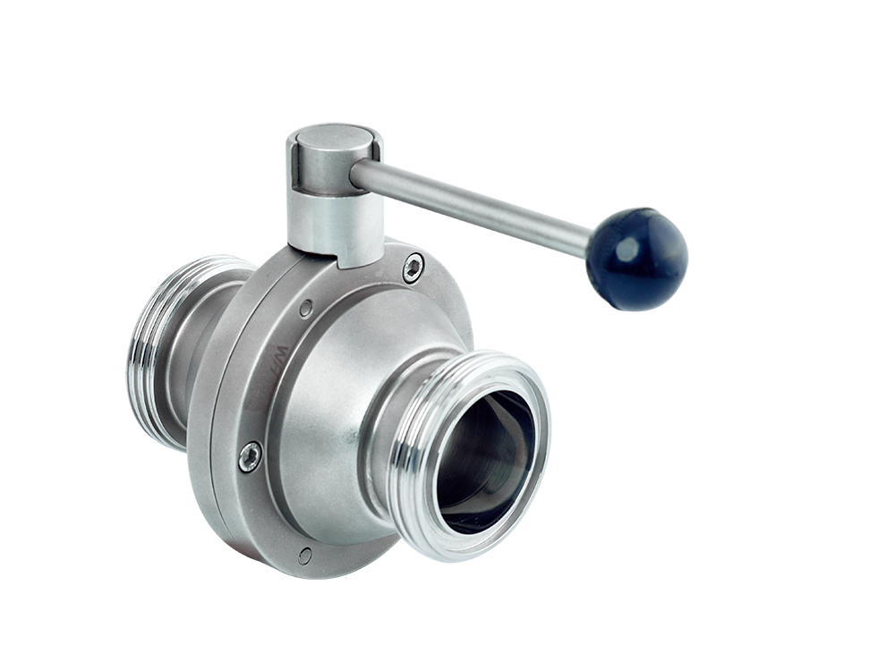 偉恒流體衛生級螺紋焊接蝶形球閥