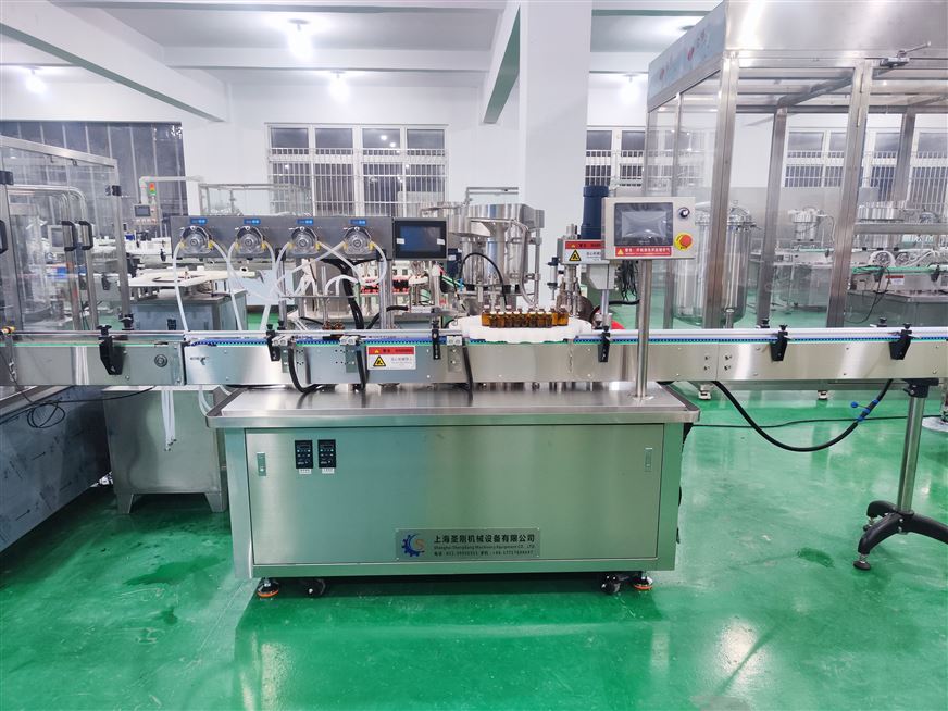 250ml大输液瓶洗烘灌轧贴生产线视频